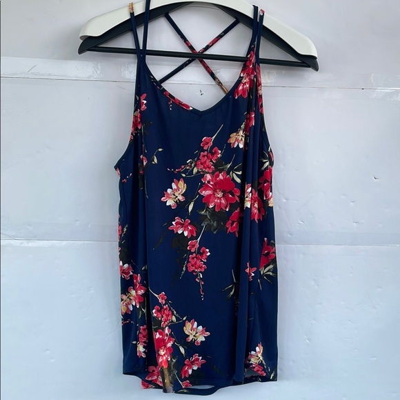 Papermoon Women’s Navy Floral Tank Top 1X - Picture 3 of 9